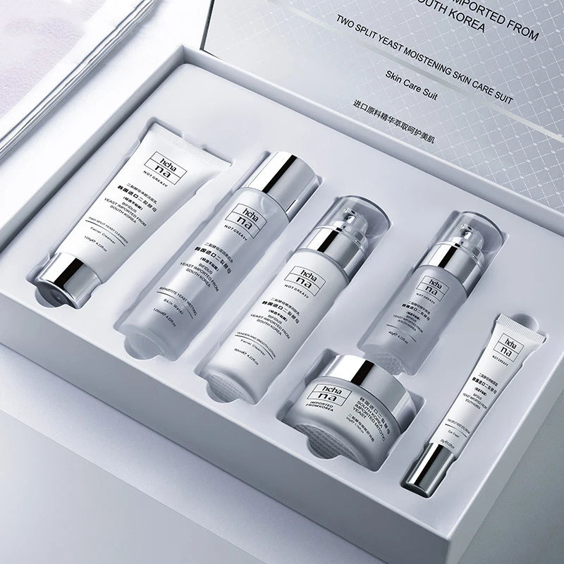 Repair Skin Care Set 6PCS Face Cream Cleanser Toner Eye Cream Yeast Niacinamide Serum Moisturizing Brighten Oil Control Skincare
