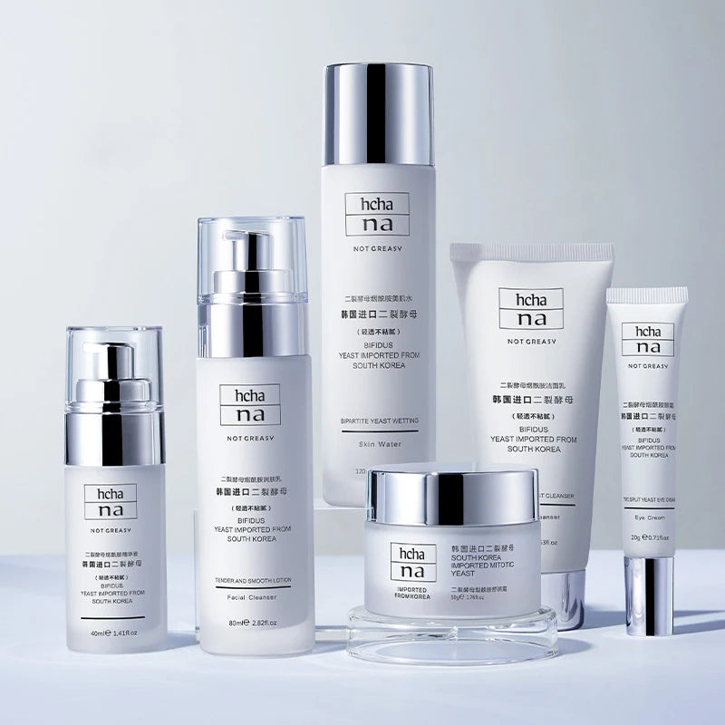 Repair Skin Care Set 6PCS Face Cream Cleanser Toner Eye Cream Yeast Niacinamide Serum Moisturizing Brighten Oil Control Skincare