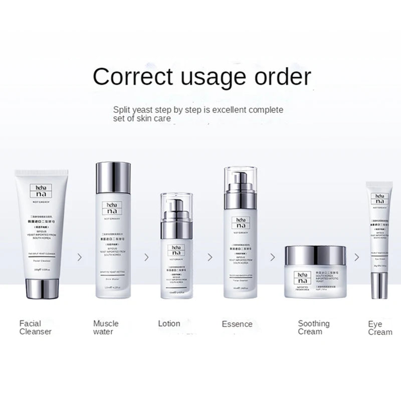 Repair Skin Care Set 6PCS Face Cream Cleanser Toner Eye Cream Yeast Niacinamide Serum Moisturizing Brighten Oil Control Skincare
