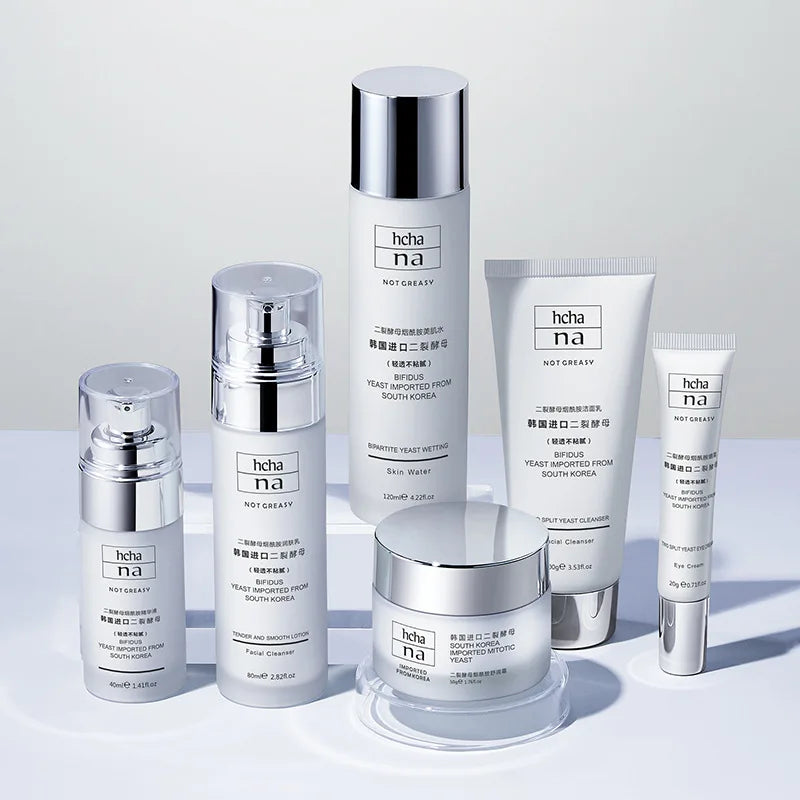Repair Skin Care Set 6PCS Face Cream Cleanser Toner Eye Cream Yeast Niacinamide Serum Moisturizing Brighten Oil Control Skincare