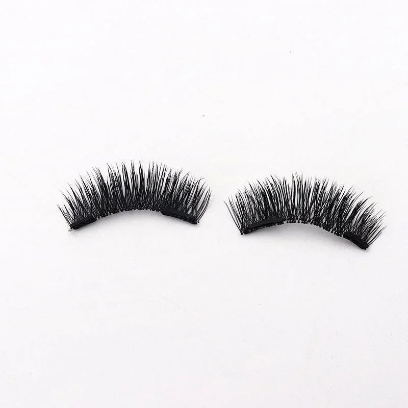 3pairs Reusable Magnetic False Eyelashes Extension Soft False Eyelashes No Glue with Clip for Women Makeup Natural Look