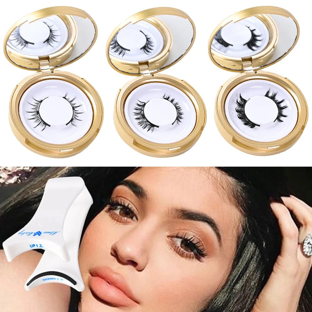 Upgrade Magnetic False Eyelashes With Tweezers 1 Pair Eyelash Extension 3D Natural Fake Lashes 3-Step Press On False Eyelash