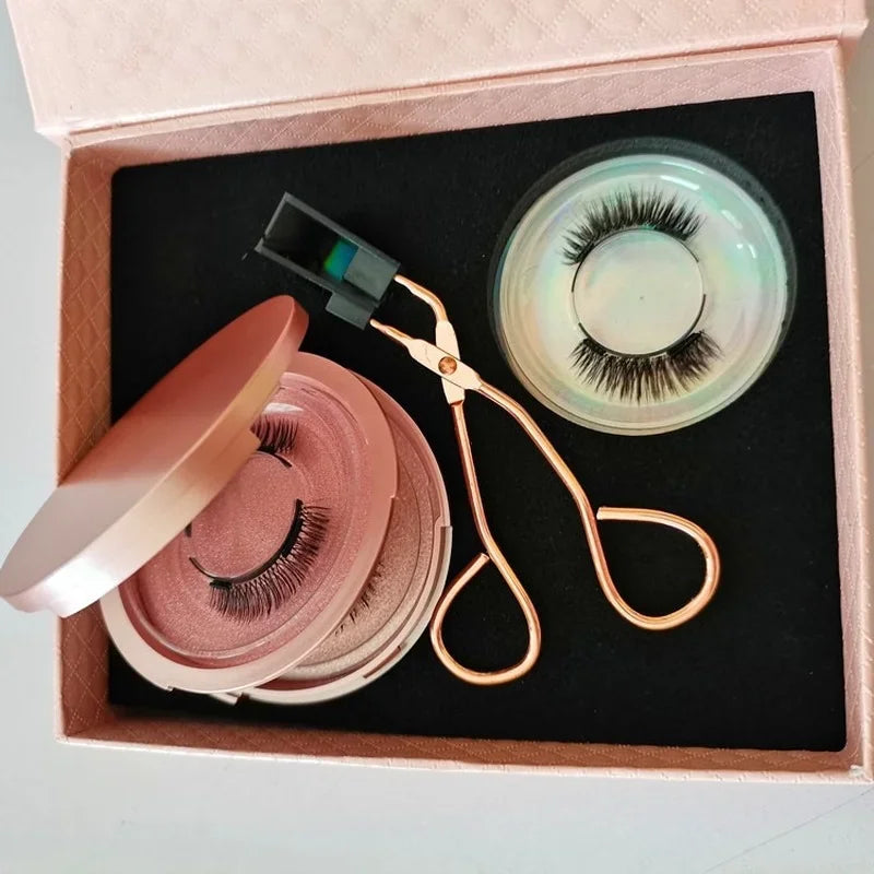 3pairs Reusable Magnetic False Eyelashes Extension Soft False Eyelashes No Glue with Clip for Women Makeup Natural Look
