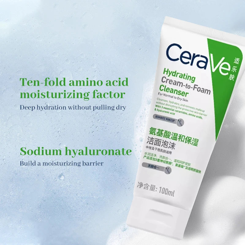 CeraVe Amino Acid Foaming Facial Cleanser Moisturizing Gentle Cleansing 100ml