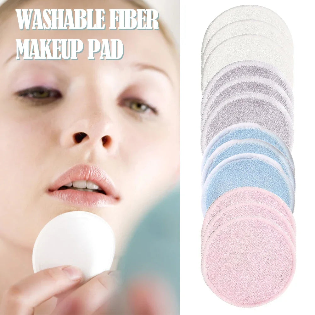 Pads 12pcs/Pack Washable Rounds Cleansing Facial Cotton Make Up
