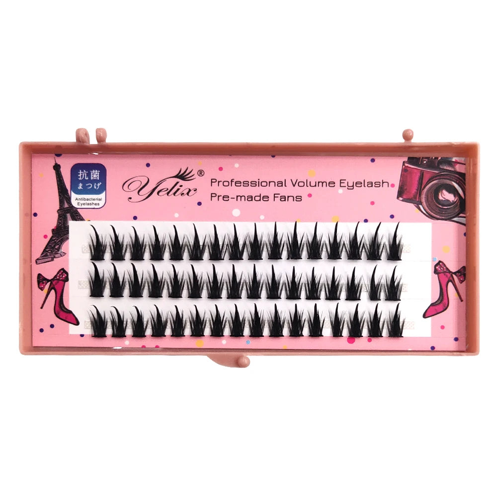 Yelix Lashes Natural Eyelashes False C Curl Manga Spiky Fake Eyelashes Wispy Cat Eye Lashes Cluster Lashes Makeup Anime Cosplay