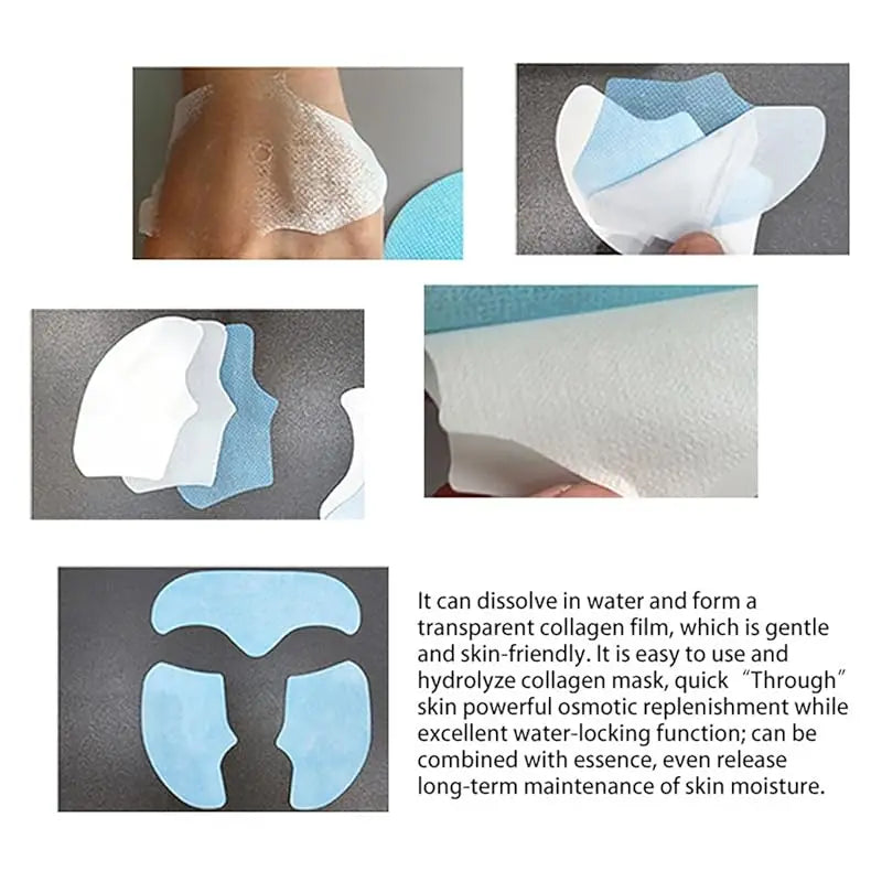 3set/box Water Soluble Mask Melting Collagen Pure Face Films Hydrating Moisturizing Reduce Fine Lines Improve Skin Elasticity