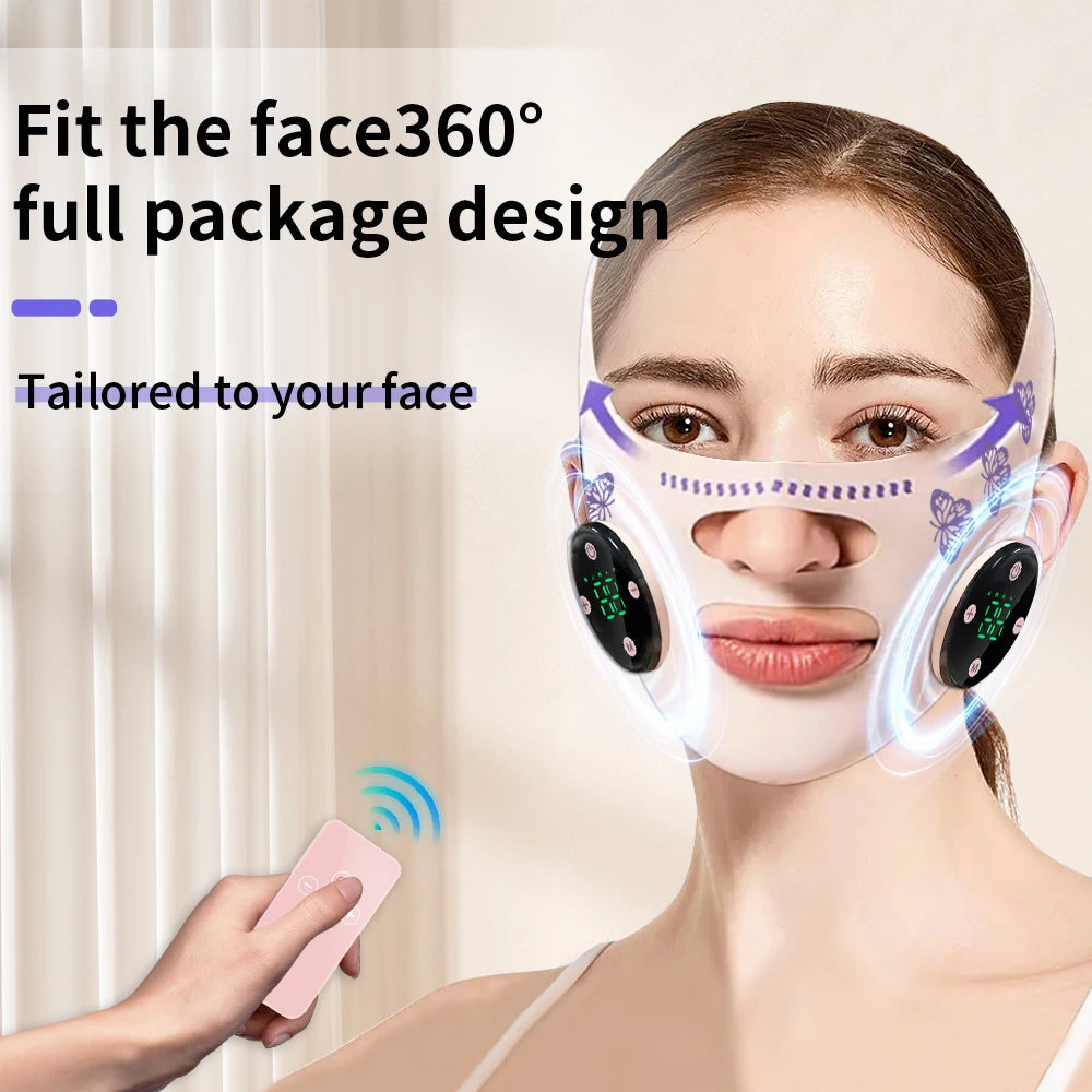 NEW EMS Head Massage USB Charging Facial Slimming Strap Face Lifting Reduce Double Chin Cheek Lift Up Face Thin Mask