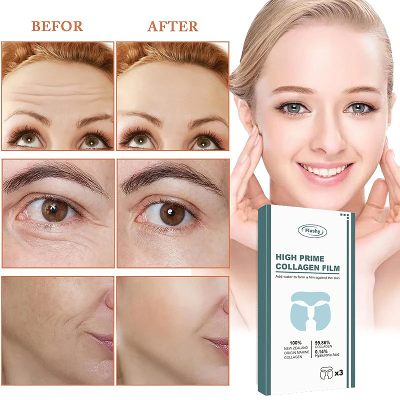 3set/box Water Soluble Mask Melting Collagen Pure Face Films Hydrating Moisturizing Reduce Fine Lines Improve Skin Elasticity