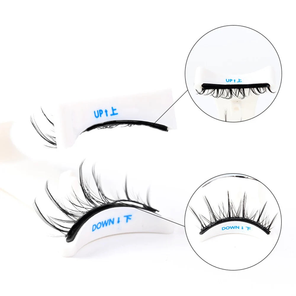 Upgrade Magnetic False Eyelashes With Tweezers 1 Pair Eyelash Extension 3D Natural Fake Lashes 3-Step Press On False Eyelash