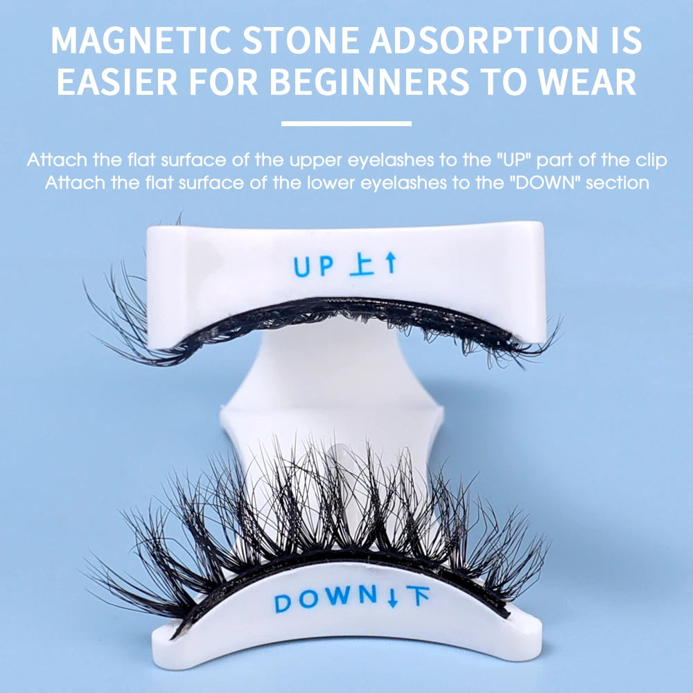 Magnets Tweezer with 3D Magnetic Natural Mink False Eyelash Professional Eyelash Extension Makeup Curler Clip Clamp Makeup Tool