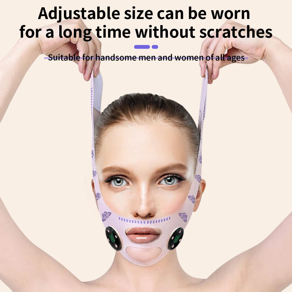 NEW EMS Head Massage USB Charging Facial Slimming Strap Face Lifting Reduce Double Chin Cheek Lift Up Face Thin Mask