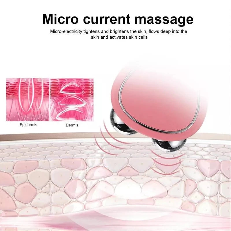 2023 Beauty Instrument V-Shape Firming Roller Ems Skin Tightening Toning Microcurrent Facial Massager Device For Face Lifting