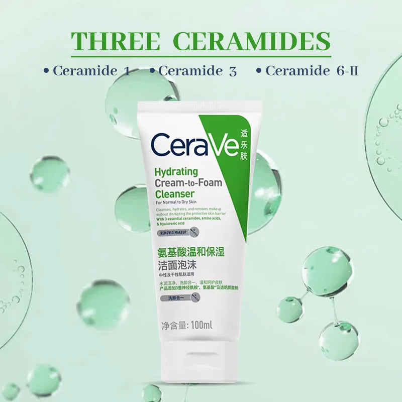 CeraVe Amino Acid Foaming Facial Cleanser Moisturizing Gentle Cleansing 100ml