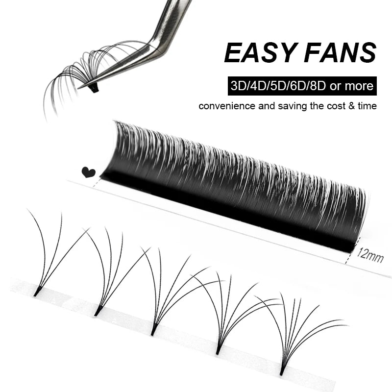 Winky Beauty 8-15mm Auto Fan Lashes 0.03 Easy Fan 1s Blooming Eyelash Extension Fast Fanning Volum Fan Lashes Tray