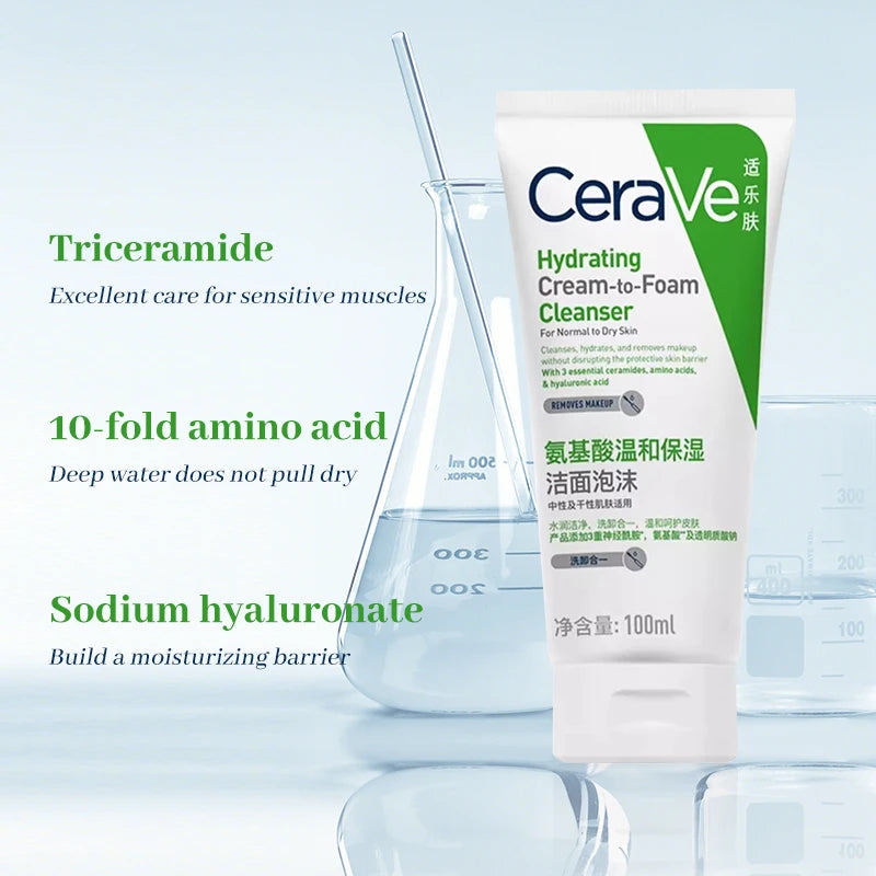CeraVe Amino Acid Foaming Facial Cleanser Moisturizing Gentle Cleansing 100ml