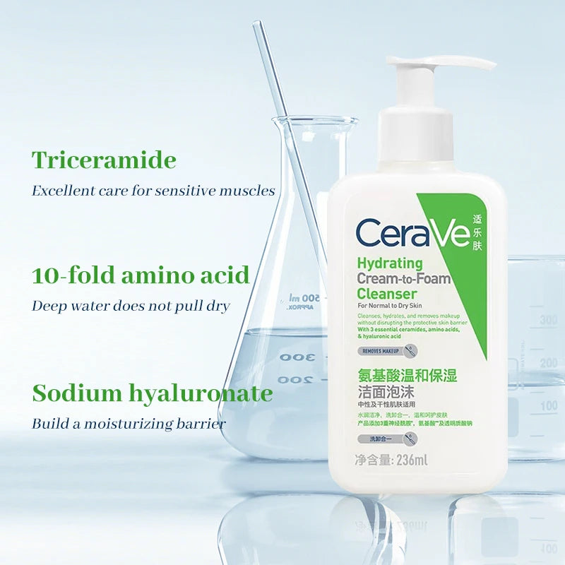 Cerave Amino Acid Facial Cleanser 236ml for Sensitive Skin Moisturizing Gentle Protective Barrier Cleansing Foaming