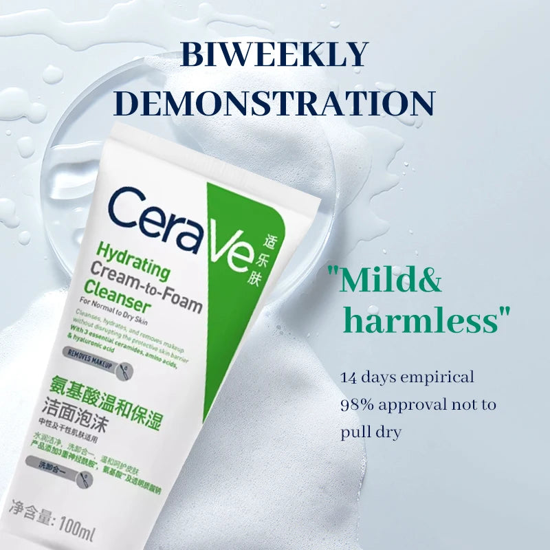CeraVe Amino Acid Foaming Facial Cleanser Moisturizing Gentle Cleansing 100ml