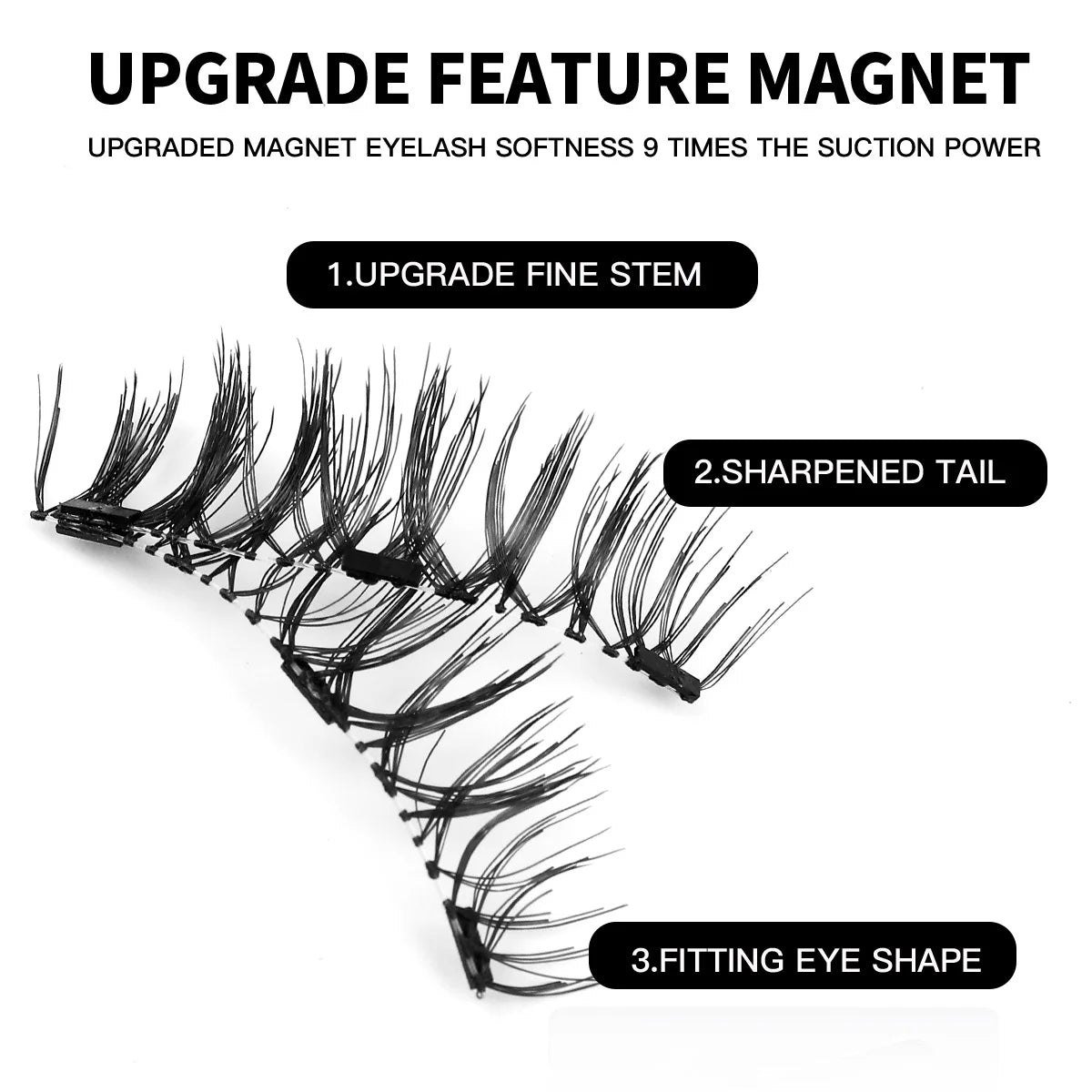 Magnetic Lashes Curler Set Long BLACK Professional Premium Reusable 3D False Eyelashes Sexy Alluring