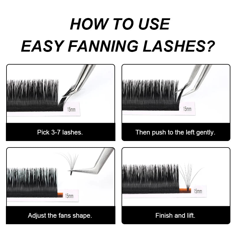 Winky Beauty 8-15mm Auto Fan Lashes 0.03 Easy Fan 1s Blooming Eyelash Extension Fast Fanning Volum Fan Lashes Tray