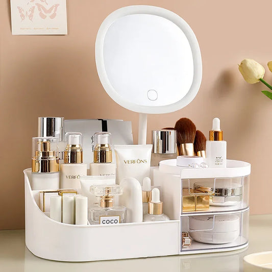 Makeup Mirror  Skincare Storage Rack  Lipstick Sorting Box