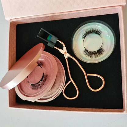 3pairs Reusable Magnetic False Eyelashes Extension Soft False Eyelashes No Glue with Clip for Women Makeup Natural Look