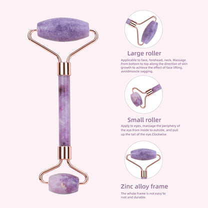1pc Jade Roller Facial Beauty Roller Natural Jade Massager For Face Eyes Neck Relieve Fine Lines Wrink Women Skin Care Massager