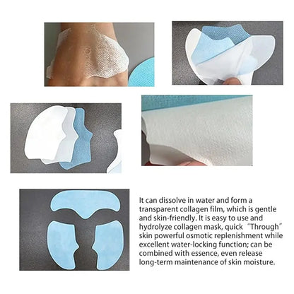 3set/box Water Soluble Mask Melting Collagen Pure Face Films Hydrating Moisturizing Reduce Fine Lines Improve Skin Elasticity