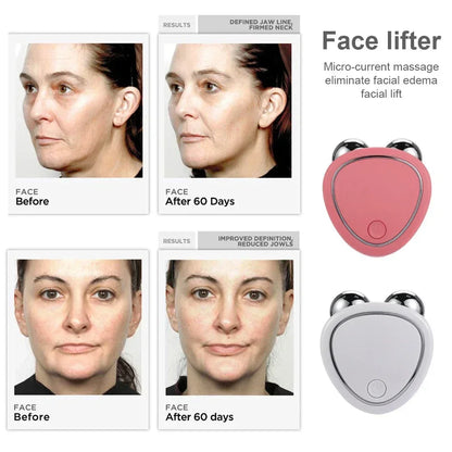 EMS Facial Massager Microcurrent Face Lifting Machine Roller Charging Facial Skin Rejuvenation Beauty Tightening Anti Wrinkle