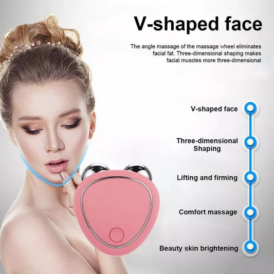 2023 Beauty Instrument V-Shape Firming Roller Ems Skin Tightening Toning Microcurrent Facial Massager Device For Face Lifting