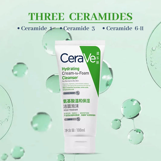 CeraVe Amino Acid Foaming Facial Cleanser Moisturizing Gentle Cleansing 100ml