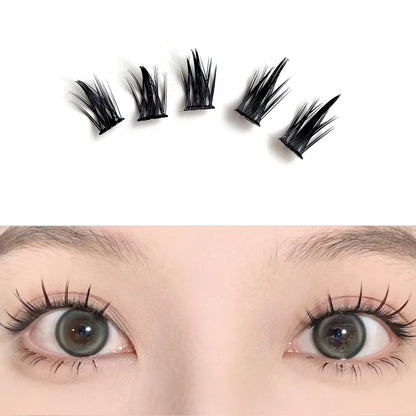 Yelix Lashes Natural Eyelashes False C Curl Manga Spiky Fake Eyelashes Wispy Cat Eye Lashes Cluster Lashes Makeup Anime Cosplay