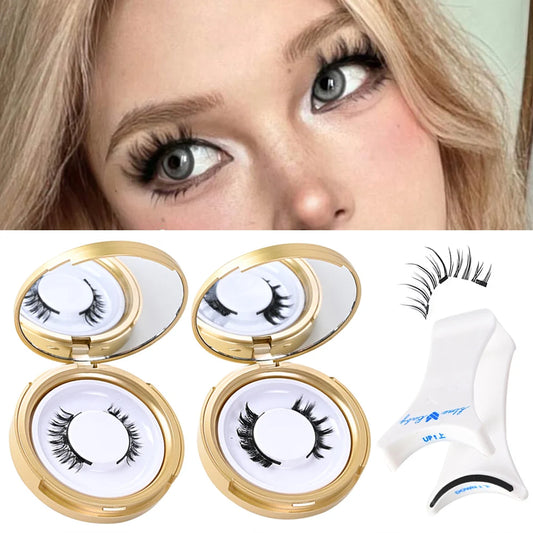 Upgrade Magnetic False Eyelashes With Tweezers 1 Pair Eyelash Extension 3D Natural Fake Lashes 3-Step Press On False Eyelash